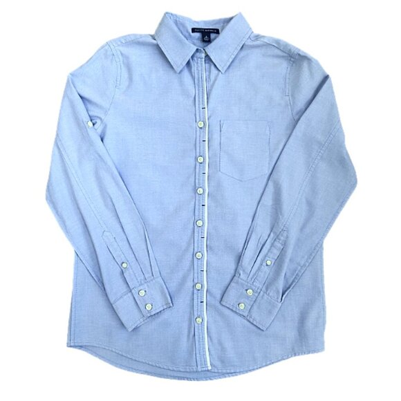NWT Banana Republic Sky Blue Cotton Button-Up Long Sleeve Shirt S Classic Work - Picture 1 of 9